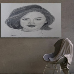 Portrait painting of Miranda short hair