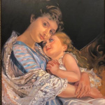 Classic painting of a girl's mother