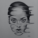 Rihanna Dot Painting Style A4 Size