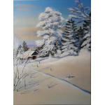 Painting Winter fairy tale, oil