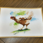 Watercolor painting of chicken