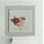 Watercolor painting "Little Bird" fog