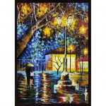 Rainy night acrylic painting