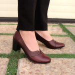 Women's leather shoes with heels Tina model